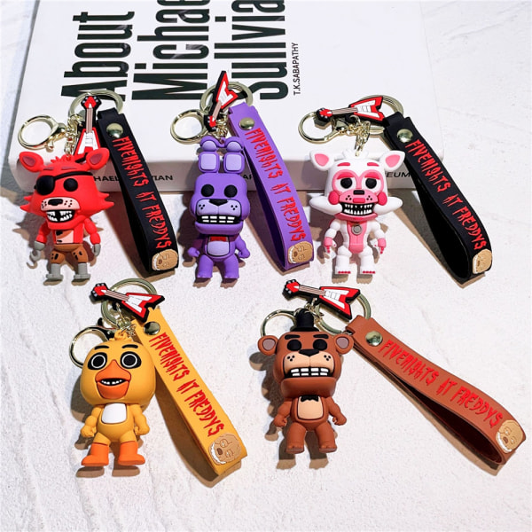 Fem nätter på Freddys nyckelringar FNAF Väskor Charmhänge Docka Figurer Nyckelringar C