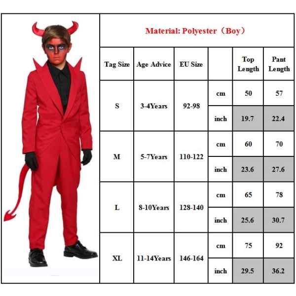 Halloween Red Bull Djävulskostym Cosplay Rollspelsdräkt Scen Men S