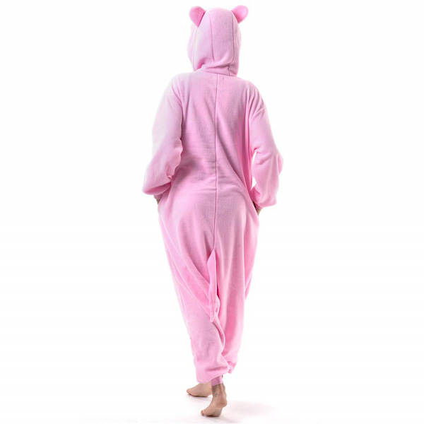 Unisex Julpyjamas för Vuxna, Onesie med Blixtlås och Huva, Plüsch Jumpsuit för Vuxna, En-Delad Sovkläder med Lång Ärm B XL