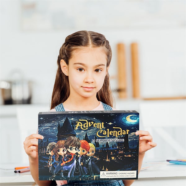 Harry Potter Julekalender 2024 | Harry Potter Figurer Jule Nedtællings Julekalender til Børn | Samlerobjekt Legetøj til Børn og Voksne