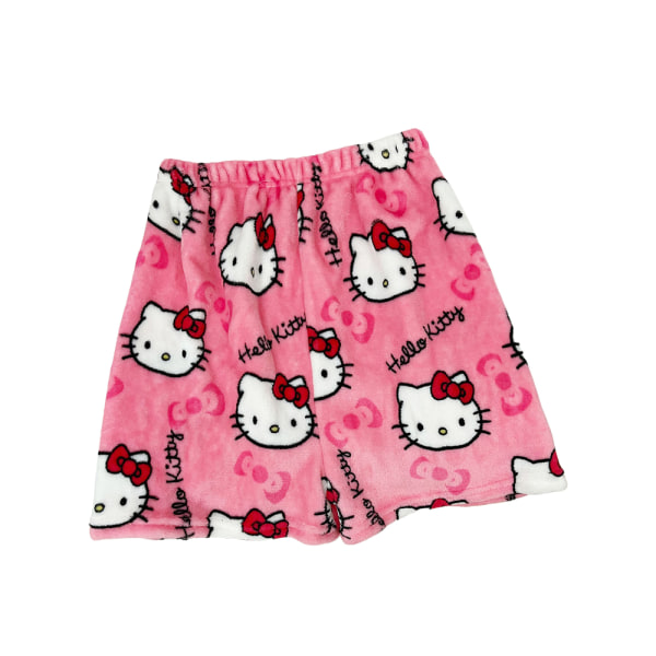 Sanrio Hej K^itty Cartoon Shorts sommarbyxor Flanell Dam Flickor Pyjamasshorts Rose Red M