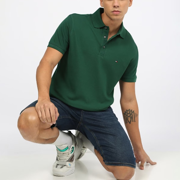 Tommy Hilfiger Herr 1985 Regular Fit Pikétröja Green 2XL