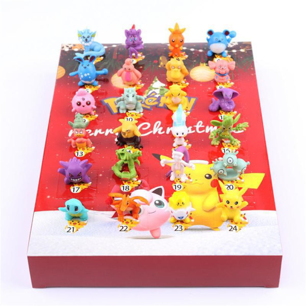 24 Dages Julekalender Pikachu Figurer Legetøj Nedtælling Blind Box Julegaver