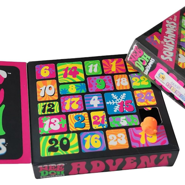 Nee Doh Squishmas Adventskalender 2024 - 24 Dagar Nedräkning med NeeDoh Squishy Klämleksaker 24PCS