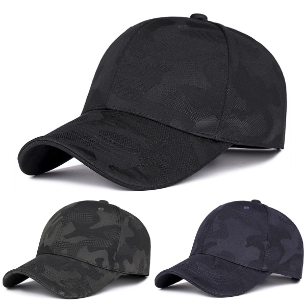 Camo Baseball Cap Solhattar Sport Unsex UV-skydd Sommar black