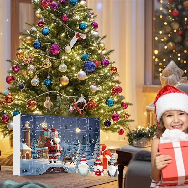 2024 Jule Dværge Jule Ankomst Kalender Blind Box Nedtælling Jule Gnome Adventskalender