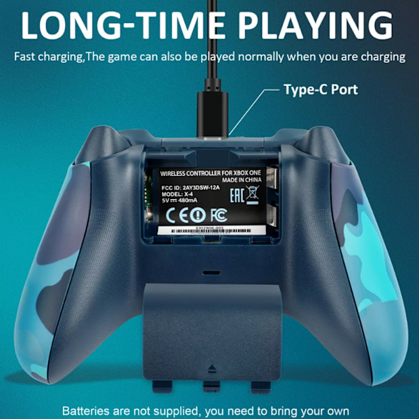 Trådløs kontroller for Xbox One & Xbox Series X|S PC Windows - Med lydkontakt Ocean Blue