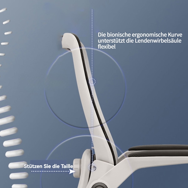 Toimistotyötuoli 3D-pehmusteella, Kääntyvä tuoli, Johtajan tuoli, Ergonominen pelituoli, Hengittävällä verkkopäällisellä, Kääntyvillä käsinojilla, Lannerangan tuella