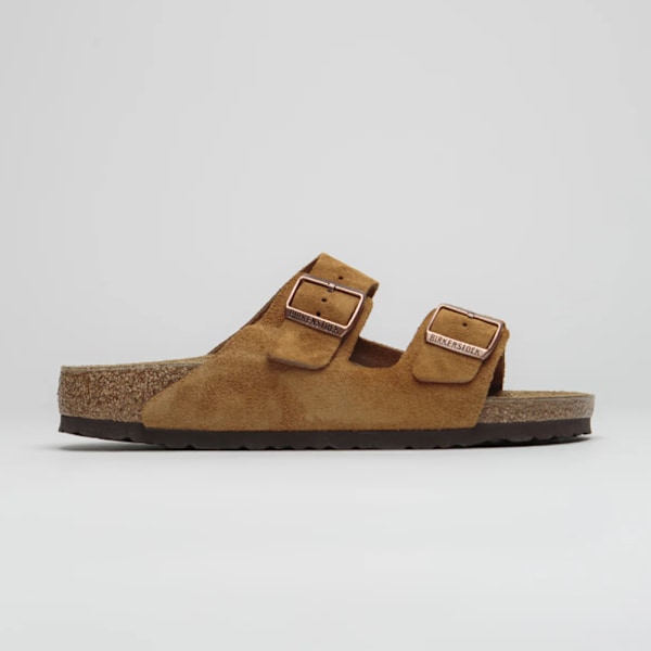 Birkenstock Arizona Mjuka Mockaskinn Fotbäddssandaler Unisex Halkskydd Avslappnade Skor Brown 36