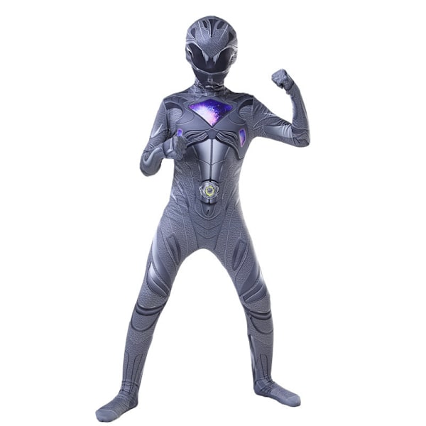 Barn Power Rangers Cosplay Jumpsuit Party Fancy Kostym Scenföreställning Klä Upp Grey 120cm