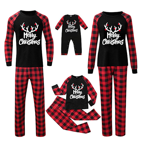 Familie Matchende Jule Pyjamas og Ternede Bukser Julepyjamas Voksen Børn Baby Julemand Nattøj Sæt Women S