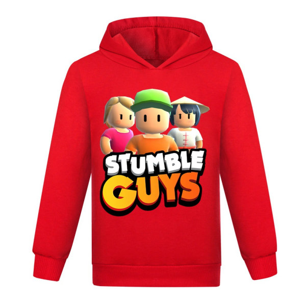 Boy Girl Streetwear Kids 3d Hoodies Casual Stumble Guys Pullover red 150cm