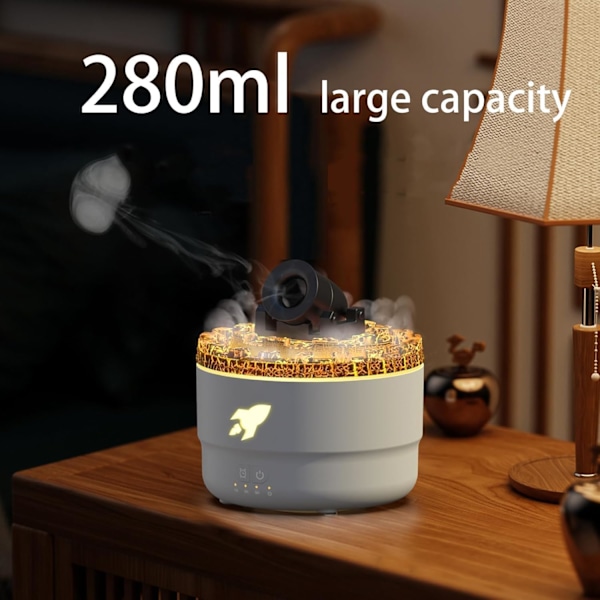 Cannon Blast Aroma Luftfukter, Stille Diffuser, Vannløs Auto Avstengning Aromaterapi Diffuser for Soverom, for Hjem White