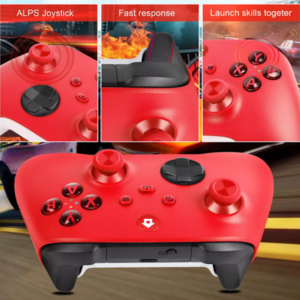 Trådløs kontroller for Xbox One & Xbox Series X|S PC Windows - Med lydkontakt Red