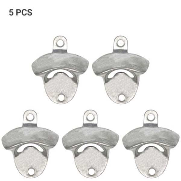 5 st Väggmonterad Korkskruv Öl Soda Flasköppnare Silver 5 PCS