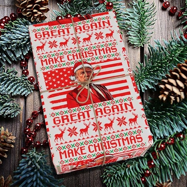 Inslagningspapper Julpapper President Presentpapper för Jul Red