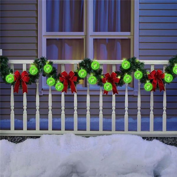 Batteridrevne LED julelys 3 meter julelys 20 LED Grinch lyskæde lys til terrasse havefest boligindretning LED lys 3m