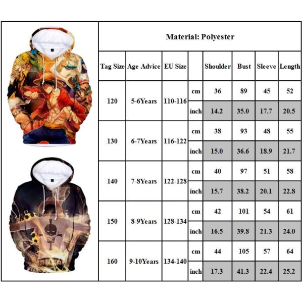 Boy Girl Streetwear Kids 3d Hoodies Casual Demon Slayer Pullover D 130cm