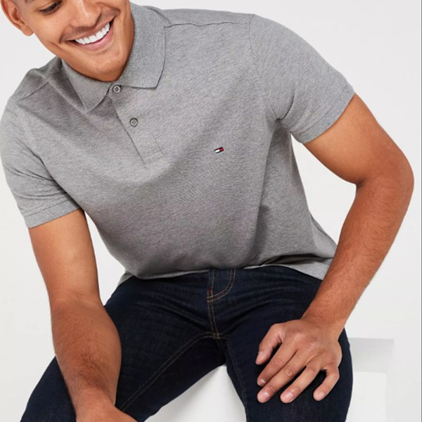 Tommy Hilfiger Herre 1985 Regular Fit Polo Shirt Grey M