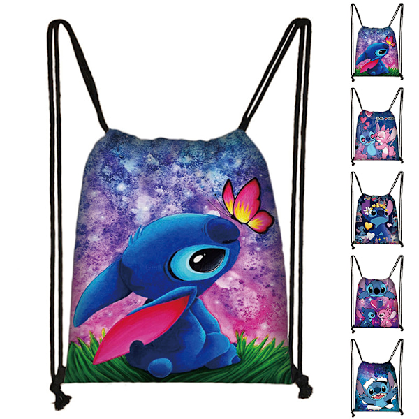 Lilo ja Stitch Lasten Poikien Tyttöjen Koulu Liikunta Uinti Urheilu Kiristysnyörilaukku Reppu #3 32x38cm