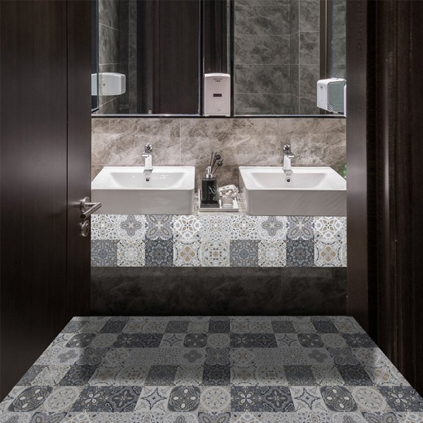 Badrum toalett klistermärke vattentät vägg imitation keramiska plattor 24pcs 10*10cm