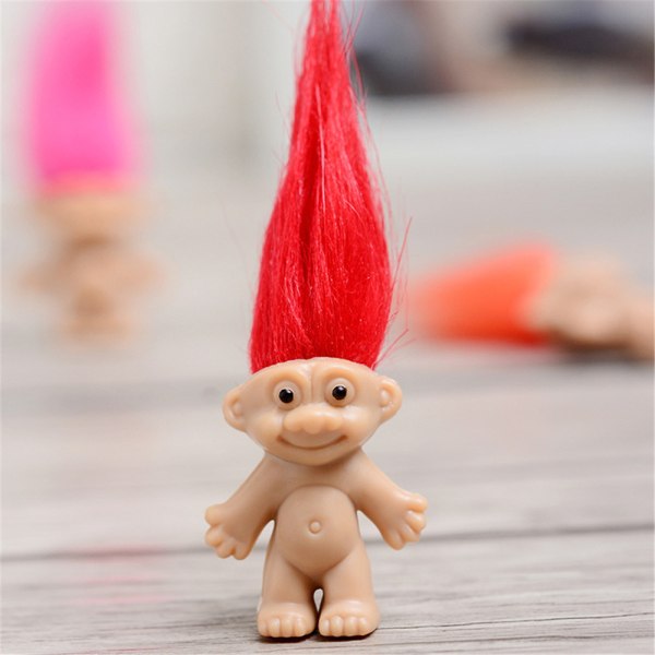 10st Mini Vintage Troll Lucky Doll Små actionfigurer