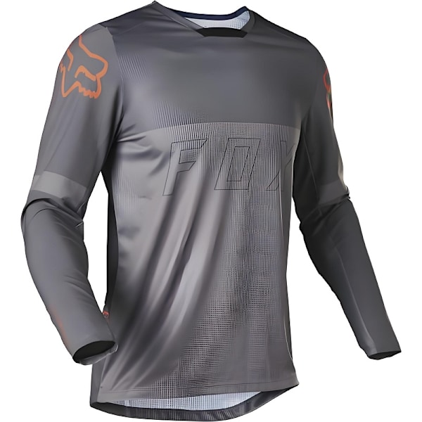 Miesten FOX Team -paita pyöreällä kaula-aukolla, unisex-vuoripyöräilypaita pitkillä hihoilla, urheilupaita, maastopyöräilypaita, nopeasti kuivuva #4 XL