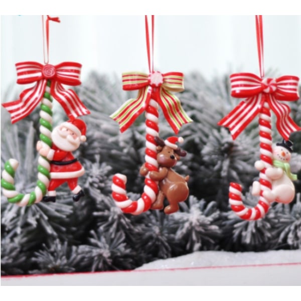 Snowman Candy Cane Juldekoration för julgran Fawn