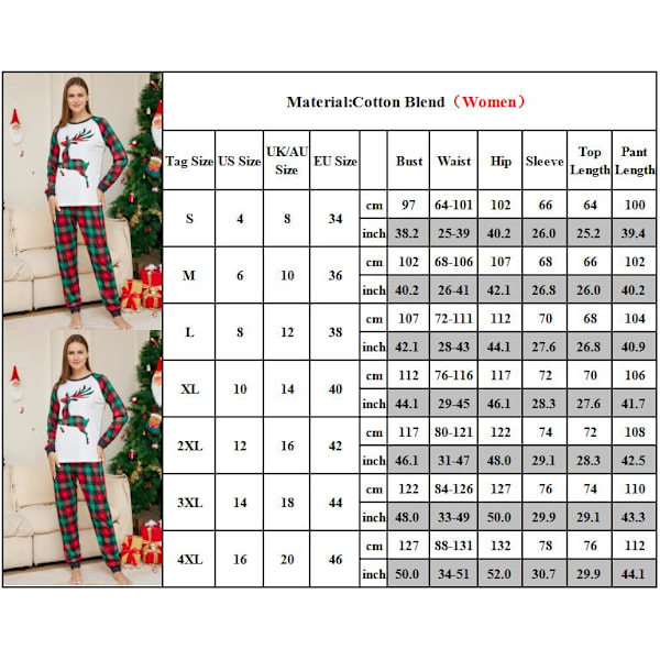 2023 Julpyjamas Familj Matchande Sovkläder Julpyjamas Set Nytt Mom XL