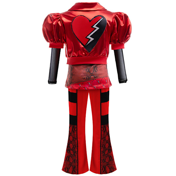 Lasten Descendants The Rise of Red Cosplay -asut Halloween-takki, topit ja housusetti 150cm