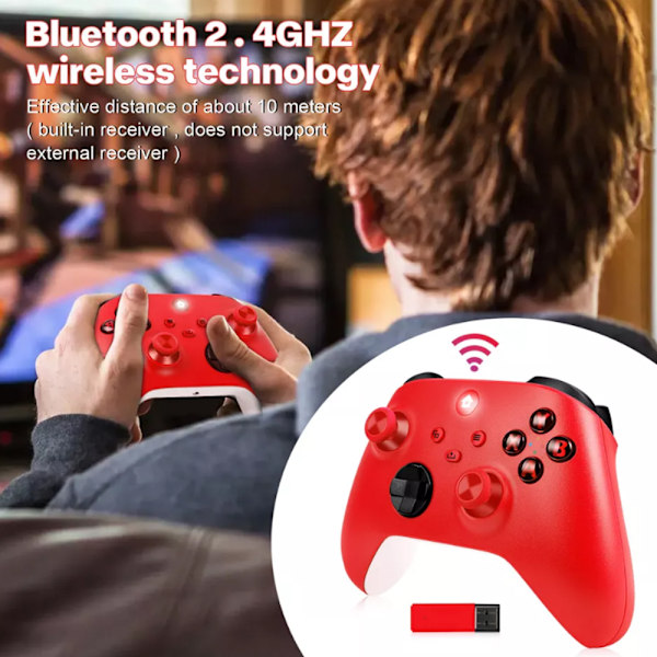 Trådløs kontroller for Xbox One & Xbox Series X|S PC Windows - Med lydkontakt Red