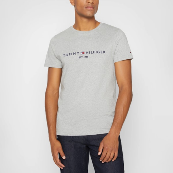 Tommy Hilfiger Herr T-shirt med tryck Grey M
