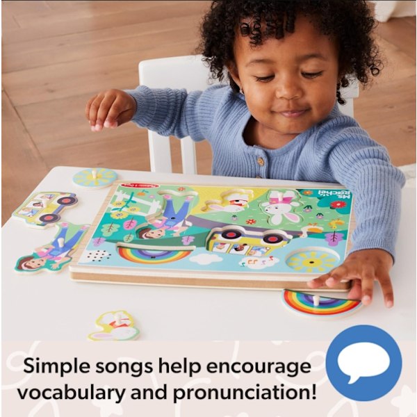 Ms. Rachel Melissa & Doug Träpussel med Sångstift, 6-delar med Hela Sånger, Leksaker för Småbarn för Pojkar och Flickor 2-5+ År