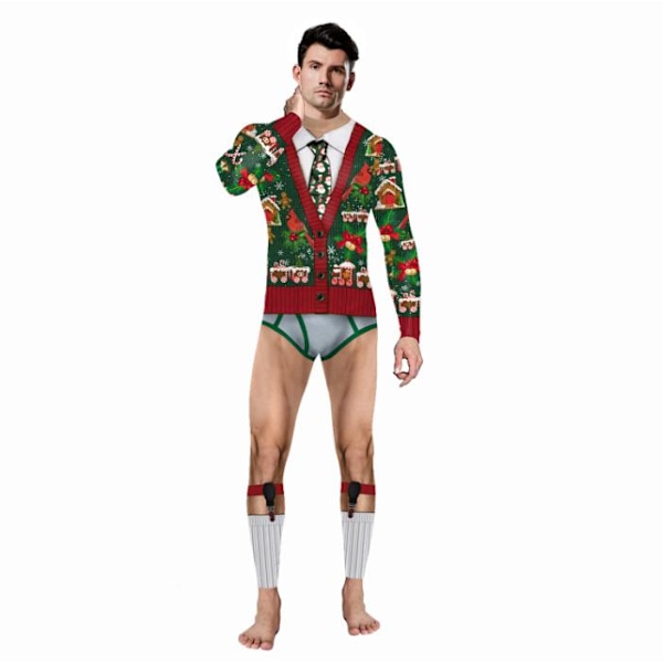 Realist 3D-tryckt Helkroppsdräkt för Vuxna Män och Kvinnor - Fult Julklapps-Party Onesie Jumpsuit M