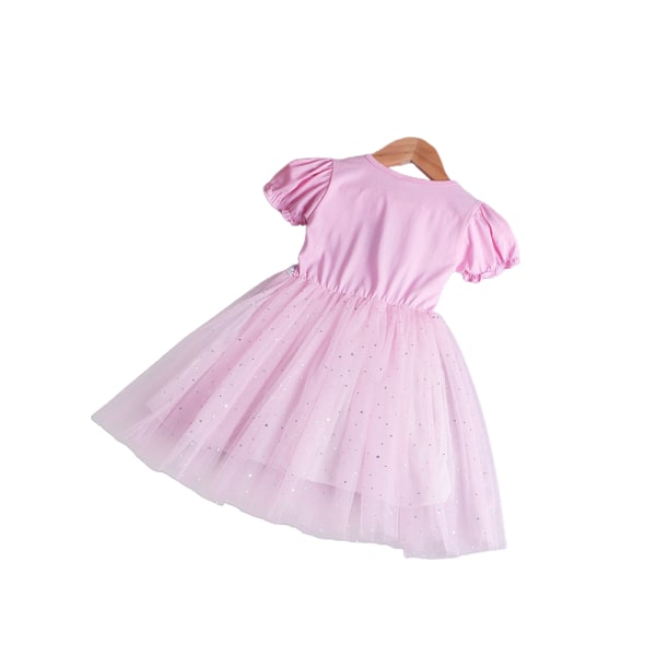 Frozen Elsa Kläder Romantik Barn Flickor Prinsess Festklänning pink 120cm