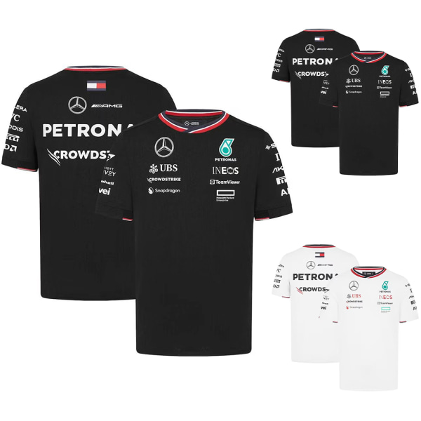 Herrarnas Racing Kortärmad T-shirt Sommar Casual Sport Tryckt T-shirt Toppar White L
