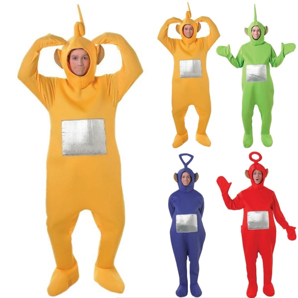 Teletubbies Kostym Fancy Dress Jumpsuit Hat Cosplay Set för vuxna kvinnor Herr Purple L