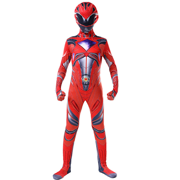 Power Rangers Cosplay Jumpsuit til Børn Festlig Udklædning Kostume Sceneoptræden Red 110cm