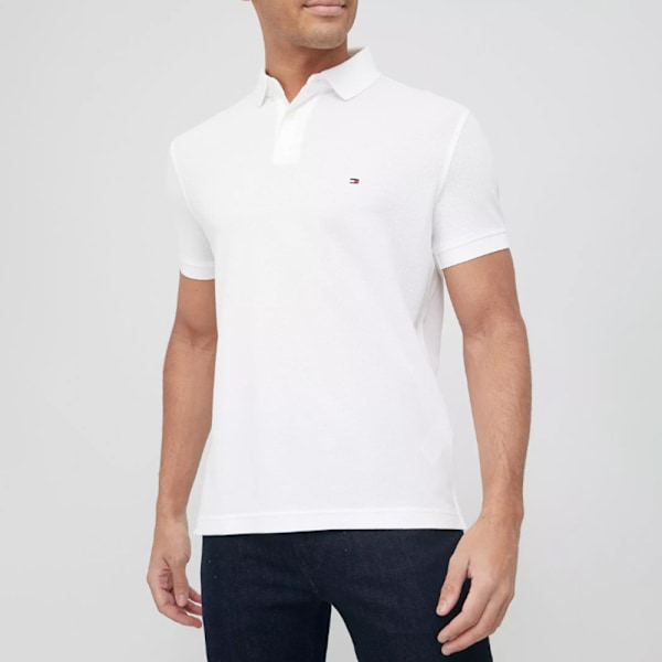 Tommy Hilfiger Miesten 1985 Regular Fit Pikeepaita White XL
