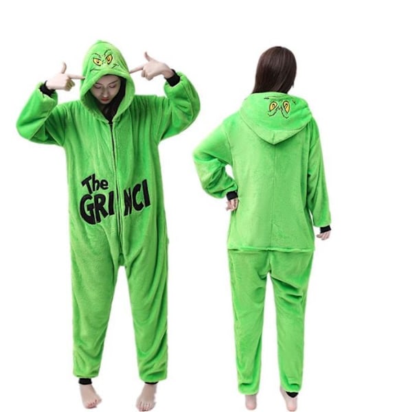 Julpyjamas Unisex Vuxen Cartoon Kostym Kvinnor Och Män Halloween Julsovkläder Jumpsuit Onesie Plysch Varma Cosplay Pyjamas Set A M