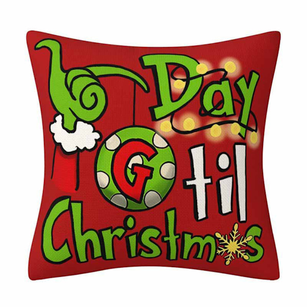 Grinch Juledekorasjon, Juleputetrekk Festivaldekorasjoner Putetrekk Sofa Linputetrekk Hjemmeinnredning Gaver 4 stk (45 x 45 cm) 4PCS