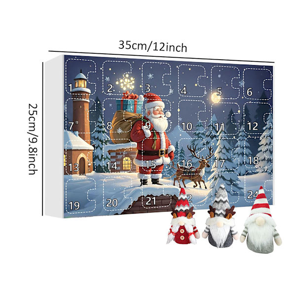 2024 Jule Dværge Jule Ankomst Kalender Blind Box Nedtælling Jule Gnome Adventskalender
