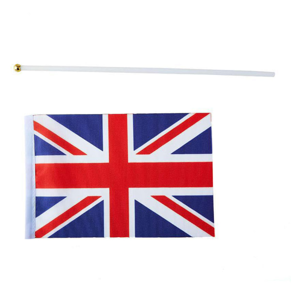 Union Jack Stick Flagga med 30 cm vit stång för King Charles Coronation Dekorationer