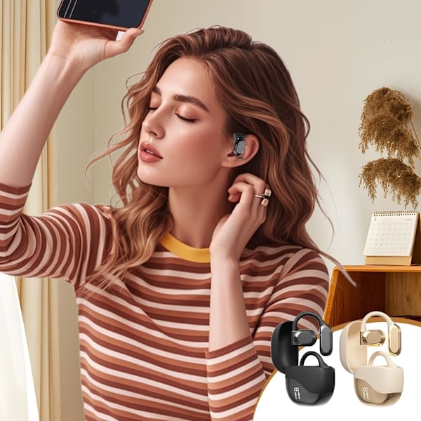 2025 Nya AI Översättande Hörlurar, Trådlösa Bluetooth Översättande Hörlurar Realtidsöversättning, 144 Språk Spela Musik Bluetooth Black