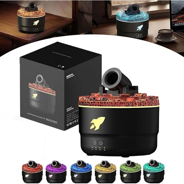 Cannon Blast Aroma Luftfukter, Stille Diffuser, Vannløs Auto Avstengning Aromaterapi Diffuser for Soverom, for Hjem Black
