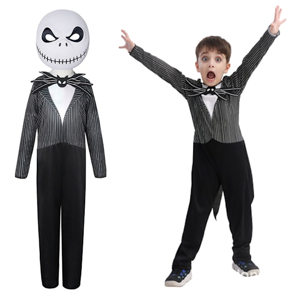 Halloween Jack Skellington Cosplay Kostyme Barn Party Kostyme XL