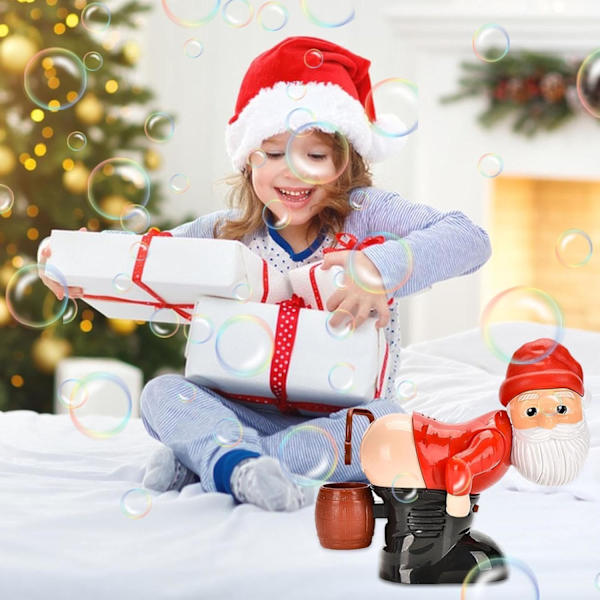 Elektrisk Jultomte Bubbelblåsare med Musik & Blinkande Ljus för Barn Red