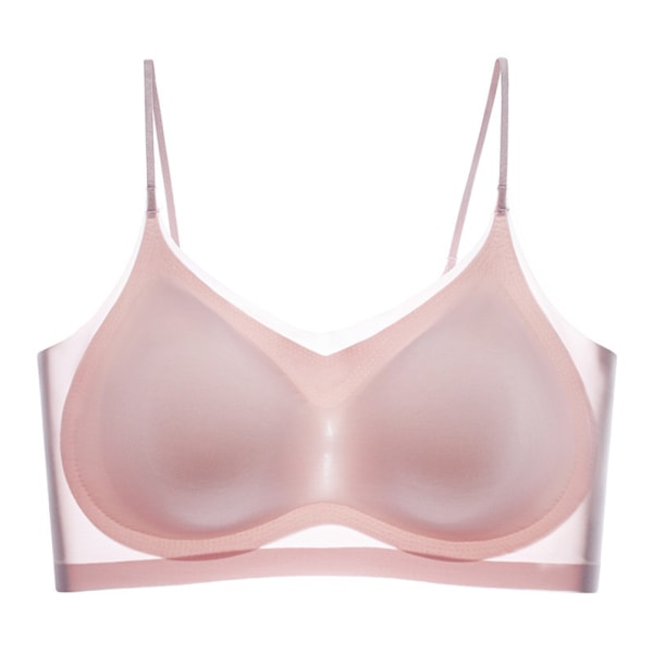 Kvinnors sömlösa underkläder Comfort BH Ice Silk BH Andas pink 4XL