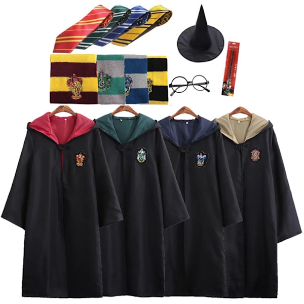 Harry Potter Magisk Roba Trollkarl Cosplay Skoluniform Huvad Klädkappa Kappa Finfräcka Kläder Uppdräkter För Vuxna & Barn Blue XL