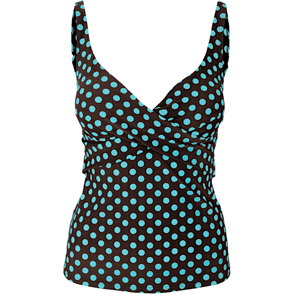 Dam Polka Dot Tankini Set Baddräkt Vadderade Shorts Strandkläder Baddräkt Plus Size Dark Green M